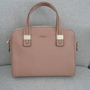 Furla Pink leather Tote Crossbody bag Medium Size